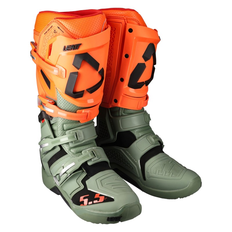 LEATT (nowy kod 2022) BUTY CROSS 5.5 FLEXLOCK ENDURO BOOT CACTUS KOLOR ZIELONY/POMARAŃCZOWY ROZMIAR 42 / 26.5 CM