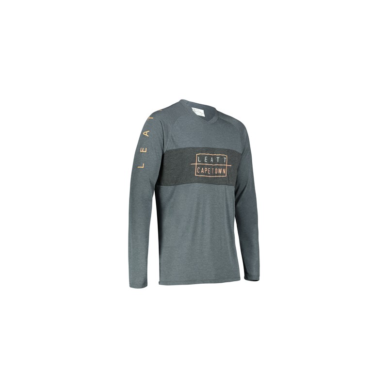 LEATT (NOWOŚĆ 2022) KOSZULKA ROWEROWA MTB GRAVITY 2.0 JERSEY CORAL KOLOR SZARY/GRAFITOWY ROZMIAR S