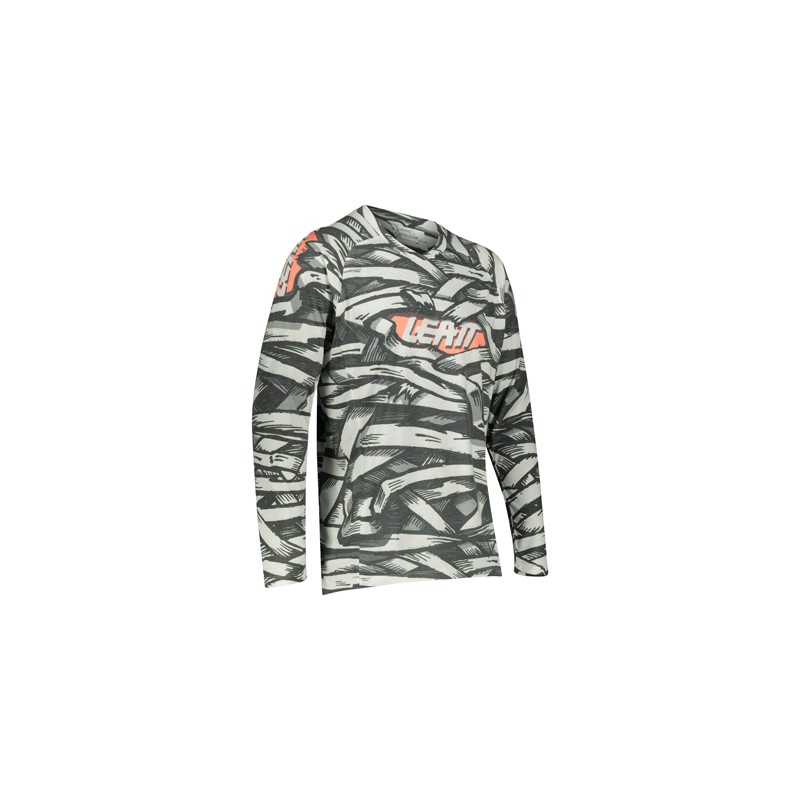 LEATT (NOWOŚĆ 2022) KOSZULKA ROWEROWA MTB GRAVITY 2.0 JERSEY MUMMY KOLOR CZARNY/BIAŁY ROZMIAR S