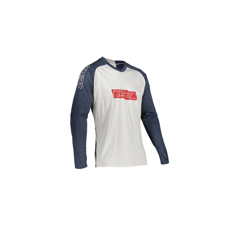 LEATT (NOWOŚĆ 2021/2022) KOSZULKA ROWEROWA MTB 2.0 LONG JERSEY ONYX KOLOR BIAŁY/GRANATOWY ROZMIAR XS