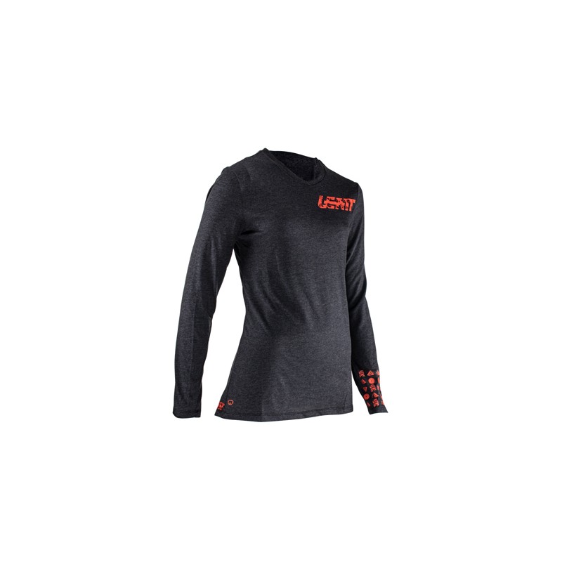 LEATT (NOWOŚĆ 2022) KOSZULKA ROWEROWA DAMSKA MTB GRAVITY 2.0 JERSEY BLACK KOLOR CZARNY ROZMIAR S