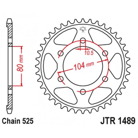 JT ZĘBATKA TYLNA 4359 39 KAWASAKI ZX 9R '02-'03, ZX 10R '04-'05/'11-'20 435939JT) (ŁAŃC. 525)