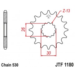 JT ZĘBATKA PRZEDNIA 2090 17 Z GUMĄ TRIUMPH DAYTONA 955/SPRINT ST/SPRINT GT (JTF1180.17RB) (ŁAŃC. 530)