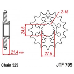 JT ZĘBATKA PRZEDNIA 2150 16 Z GUMĄ APRILIA 750 DORSODURO/ABS '07-'16, SHIVER/GT/ABS '07-'16, 1200 DORSODURO/ABS '11-'16 (JTF709.