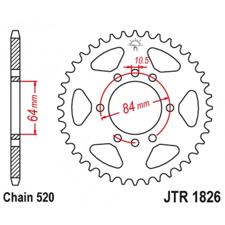 JT ZĘBATKA TYLNA 4302 46 SUZUKI VAN VAN RV 200 '16-'19 (JTR1826.46)* (ŁAŃC. 520)