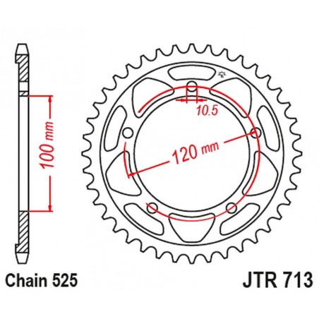 JT ZĘBATKA TYLNA 4447 40 APRILIA RSV 1000 11-15 (JTR713.40)* (ŁAŃC.525)
