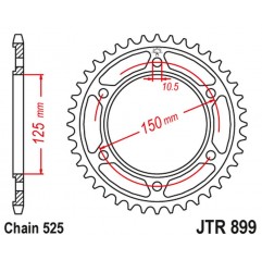 JT ZĘBATKA TYLNA 4454 42 KTM 950/990/1190 ADVENTURE / R LC8 '03-'18 (JTR899.42ZBK) (ŁAŃC. 525) KOLOR CZARNY