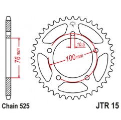 JT ZĘBATKA TYLNA 4456 46 BENELLI BN 302 '15-19 (JTR15.44)* (ŁAŃC. 525)