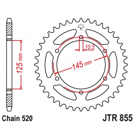 JT ZĘBATKA TYLNA 866 46 YAMAHA XTZ 750 89-98 (3LD) (JTR855.45ZBK)* (ŁAŃC. 520) KOLOR CZARNY