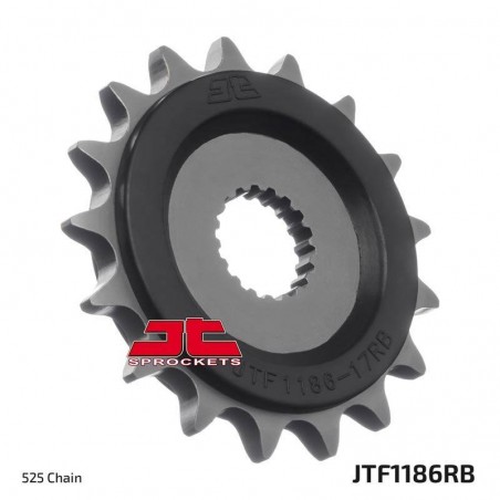 JT ZĘBATKA PRZEDNIA 2332 16 Z GUMĄ TRIUMPH 1200 THRUXTON 16-18, BONEVILLE 16-18 (JTF1186.16RB)* (ŁAŃC. 525)