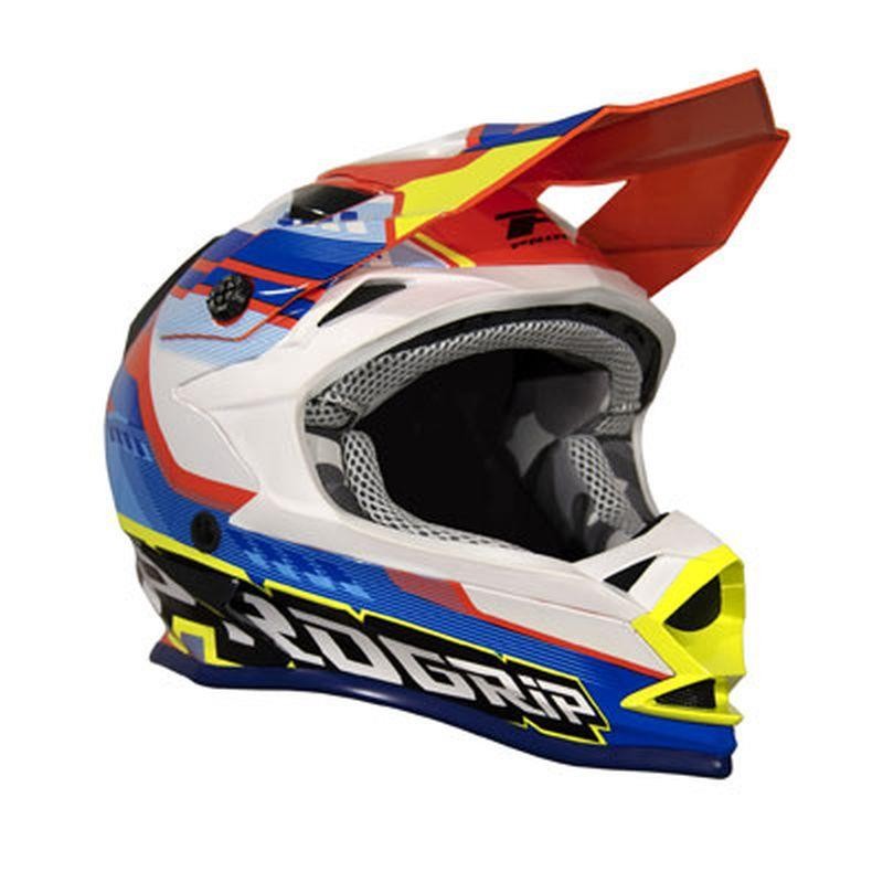 PROGRIP KASK DZIECIĘCY PG3009 JUNIOR/KID KOLOR POMARAŃCZOWY NIEBIESKI BIAŁY ROZM.L (3009-364)