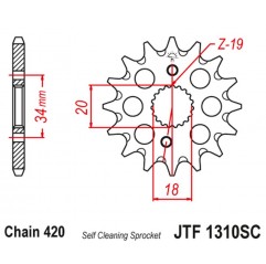 JT 2021/12 ZĘBATKA PRZEDNIA 2157 15 HONDA CRF 150 '07-20' (215715JT) (ŁAŃC. 420) SAMOOCZYSZCZAJĄCA