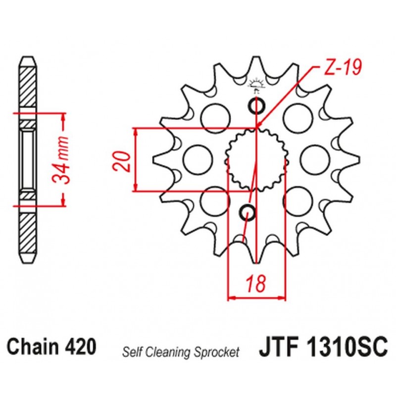 JT 2021/12 ZĘBATKA PRZEDNIA 2157 15 HONDA CRF 150 '07-20' (215715JT) (ŁAŃC. 420) SAMOOCZYSZCZAJĄCA