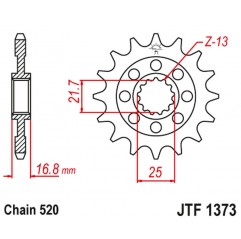 JT 2021/12 ZĘBATKA PRZEDNIA 2042 15 HONDA NC 750X/S/DCT '14-'15, INTEGRA 750 DCT '14-'15 (204215JT) (ŁAŃC. 520)