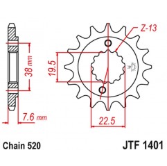 JT 2021/12 ZĘBATKA PRZEDNIA 2116 16 SUZUKI LTR 450 '06-'12, LTZ 400 '03-'13, RMX 450 '10-'13, KAWASAKI KFX 400, HYOSUNG TE 450 (