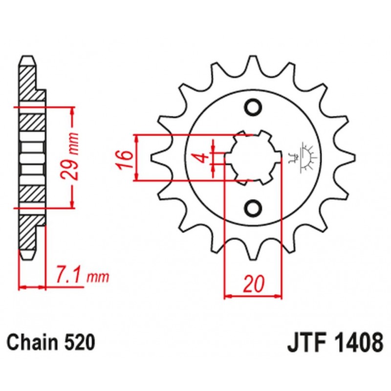 JT 2021/12 ZĘBATKA PRZEDNIA 422 15 SUZUKI RV200 VAN VAN '15-19',TSR200 (TS) '90-92' (42215JT) (ŁAŃC. 520)