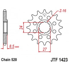 JT 2021/12 ZĘBATKA PRZEDNIA 2192 15 SUZUKI GSXR 1000 '09-16' (219215JT) (ŁAŃC. 520) KONWERSJA