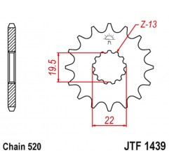 JT 2021/12 ZĘBATKA PRZEDNIA 4103 15 SUZUKI LT 160 '89-'01, LT 230 '86-'93 (410315JT) (ŁAŃC. 520)