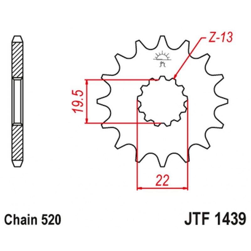 JT 2021/12 ZĘBATKA PRZEDNIA 4103 15 SUZUKI LT 160 '89-'01, LT 230 '86-'93 (410315JT) (ŁAŃC. 520)