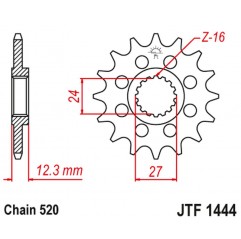 JT 2021/12 ZĘBATKA PRZEDNIA 2310 15 SUZUKI GSXR 1000 '17-20' (231015JT) (ŁAŃC. 520) KONWERSJA