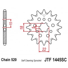 JT 2021/12 ZĘBATKA PRZEDNIA 423 13 KAWASAKI KX 125 '94-'07 SAMOOCZYSZCZAJĄCA (42313JT) (ŁAŃC. 520)