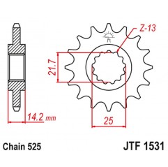 JT 2021/12 ZĘBATKA PRZEDNIA 2083 15 KAWASAKI ZR 750 '95-99' (208315JT) (ŁAŃC. 525)