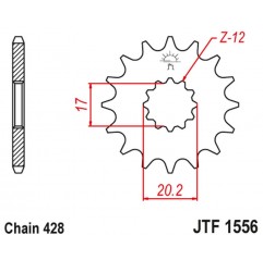 JT 2021/12 ZĘBATKA PRZEDNIA 2064 12 YAMAHA TZR 50 (SPAIN) (206412JT) (ŁAŃC. 428) KONWERSJA