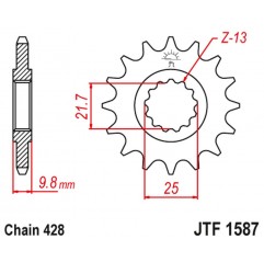 JT 2021/12 ZĘBATKA PRZEDNIA 2049 19 YAMAHA FZR 400 '88-95', SR 400 '88-17' SR 500 '91-00' (204919JT) (ŁAŃC. 428)