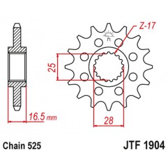 JT 2021/12 ZĘBATKA PRZEDNIA 2147 15 KTM 950/990/1050/1090/1190/1290 03-20 (214715JT) (ŁAŃC. 525)