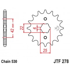 JT 2021/12 ZĘBATKA PRZEDNIA 278 17 HONDA CB 400N '79-'80 (27817JT) (ŁAŃC. 530)