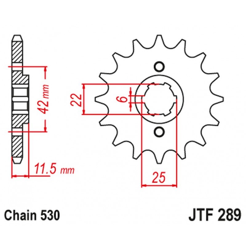 JT 2021/12 ZĘBATKA PRZEDNIA 277 16 HONDA FT 500 '82-'84 (27716JT) (ŁAŃC. 530)