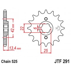 JT 2021/12 ZĘBATKA PRZEDNIA 291 15 HONDA CB 450S '86-'89 (29115JT) (ŁAŃC. 525)