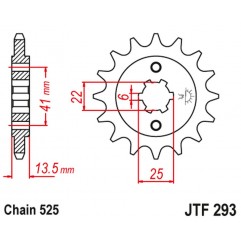 JT 2021/12 ZĘBATKA PRZEDNIA 293 14 HONDA XL 600V '87-'88 (PD06) (29314JT) (ŁAŃC. 525)