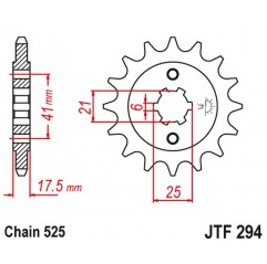 JT 2021/12 ZĘBATKA PRZEDNIA 284 14 HONDA XBR 500 '87-'91 (28414JT) (ŁAŃC. 525)