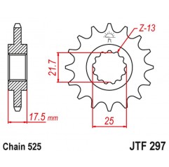 JT 2021/12 ZĘBATKA PRZEDNIA 2041 14 HONDA CB 500 '94-'03, CBF 500 '04-'08 (204114JT) (ŁAŃC. 525)