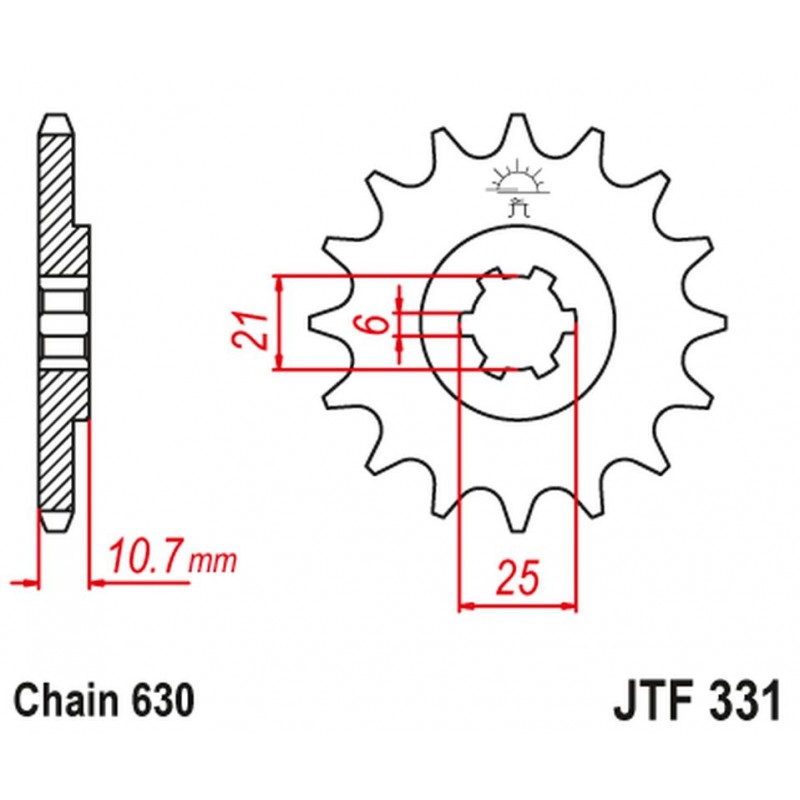 JT 2021/12 ZĘBATKA PRZEDNIA 288 15 HONDA CB 750 F/K '77-78' (28815JT) (ŁAŃC. 630) NA ZAMÓWIENIE