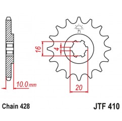 JT 2021/12 ZĘBATKA PRZEDNIA 799 16 SUZUKI GZ 125 '98-'11 (-1), GN 125, VL 125 INTRUDER (79916JT) (ŁAŃC. 428)