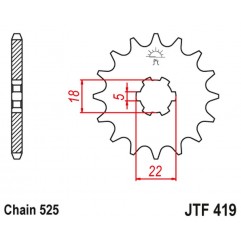 JT 2021/12 ZĘBATKA PRZEDNIA 419 15 SUZUKI GT 250 '73-'78, (41915JT) (ŁAŃC. 525)