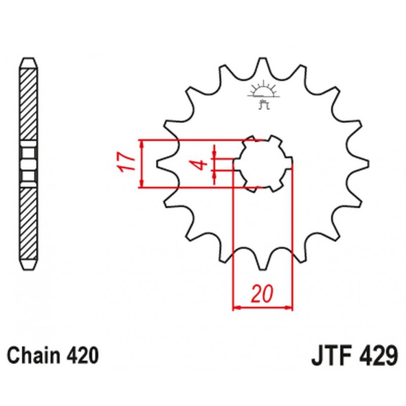 JT 2021/12 ZĘBATKA PRZEDNIA 249 12 SUZUKI RM 50 '81-81' (24912JT) (ŁAŃC. 420)