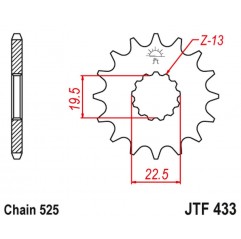 JT 2021/12 ZĘBATKA PRZEDNIA 433 14 SUZUKI GSF/GSX/RF 400 '86-94', TS/TM 250 '71-83' (ŁAŃC. 525) (43314JT)