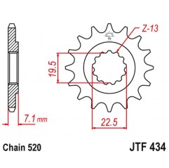 JT 2021/12 ZĘBATKA PRZEDNIA 434 13 SUZUKI DR 250 '82-'87, GZ 250, GN 250 (ŁAŃC. 520) (43413JT)