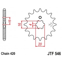 JT 2021/12 ZĘBATKA PRZEDNIA 560 16 KAWASAKI KX 65/80/85 (56016JT) (ŁAŃC. 420)