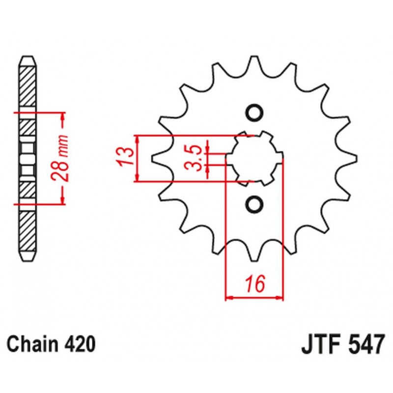 JT 2021/12 ZĘBATKA PRZEDNIA 547 13 YAMAHA RX 80 SE '82' (54713JT) (ŁAŃC. 420)