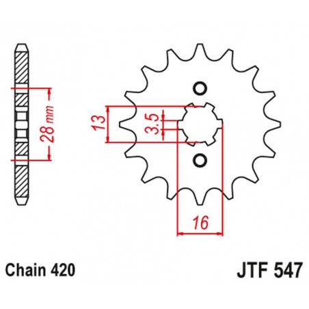 JT 2021/12 ZĘBATKA PRZEDNIA 547 13 YAMAHA RX 80 SE '82' (54713JT) (ŁAŃC. 420)