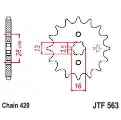 JT 2021/12 ZĘBATKA PRZEDNIA 415 11 SUZUKI TS 50, YAMAHA DT 50MX (41511JT) (ŁAŃC. 420)