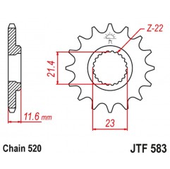 JT 2021/12 ZĘBATKA PRZEDNIA 2051 13 YAMAHA TT 250 '93-04' (205113JT) (ŁAŃC. 520)