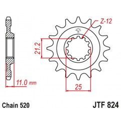 JT 2021/12 ZĘBATKA PRZEDNIA 727 16 HUSQVARNA 4T (72716JT) (ŁAŃC. 520)