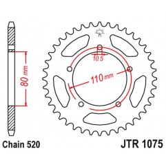 JT 2021/12 ZĘBATKA TYLNA 4347 39 KYMCO 250 VENOX '04-09' (434739JT) (ŁAŃC.520)
