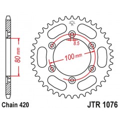 JT 2021/12 ZĘBATKA TYLNA 4429 48 RIEJU 50 SPIKE '02-05', TANGO '03-05' (442948JT) (ŁAŃC.420)