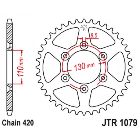JT 2021/12 ZĘBATKA TYLNA CPI 50SM '06-12 (JTR107962) (ŁAŃC. 520)
